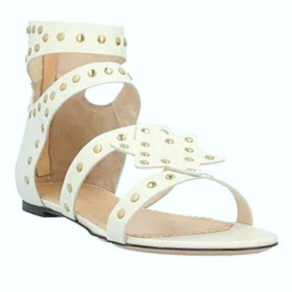 Charlotte Olympia Studded leather Sandals white size 6 - Picture 3 of 7